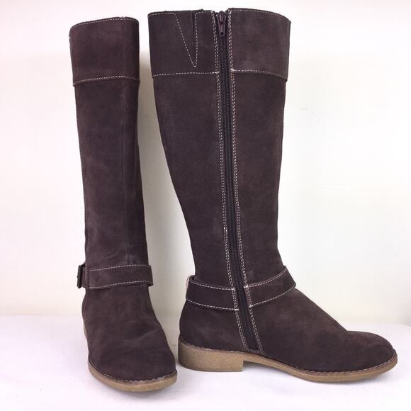 Lands’ End Tall Brown Suede Boots, Size 8 - Picture 1 of 8